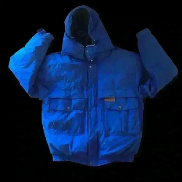 VTG 90s zeelander down blue jacket with hoodie  mens xxl - Picture 2 of 7